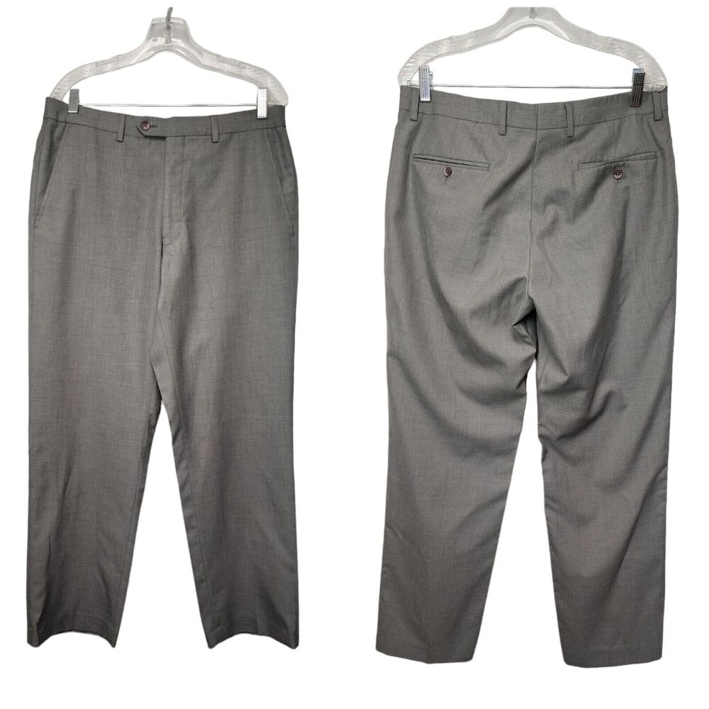 Greg Norman Men's Performance Golf Straight-Leg Dress Pants Color Gray 34X32
